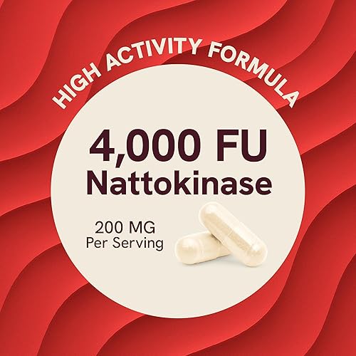 Miniatura 3 de Suplemento de nattoquinasa 4000 FU  Apoya la circulación saludable y mantiene los niveles de fibrina  Nattokinase 4000 FU por porción  Derivado de