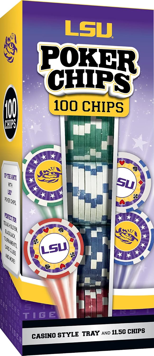 MasterPieces NCAA Team Logo 100-Piece Casino-Style Poker Chips
