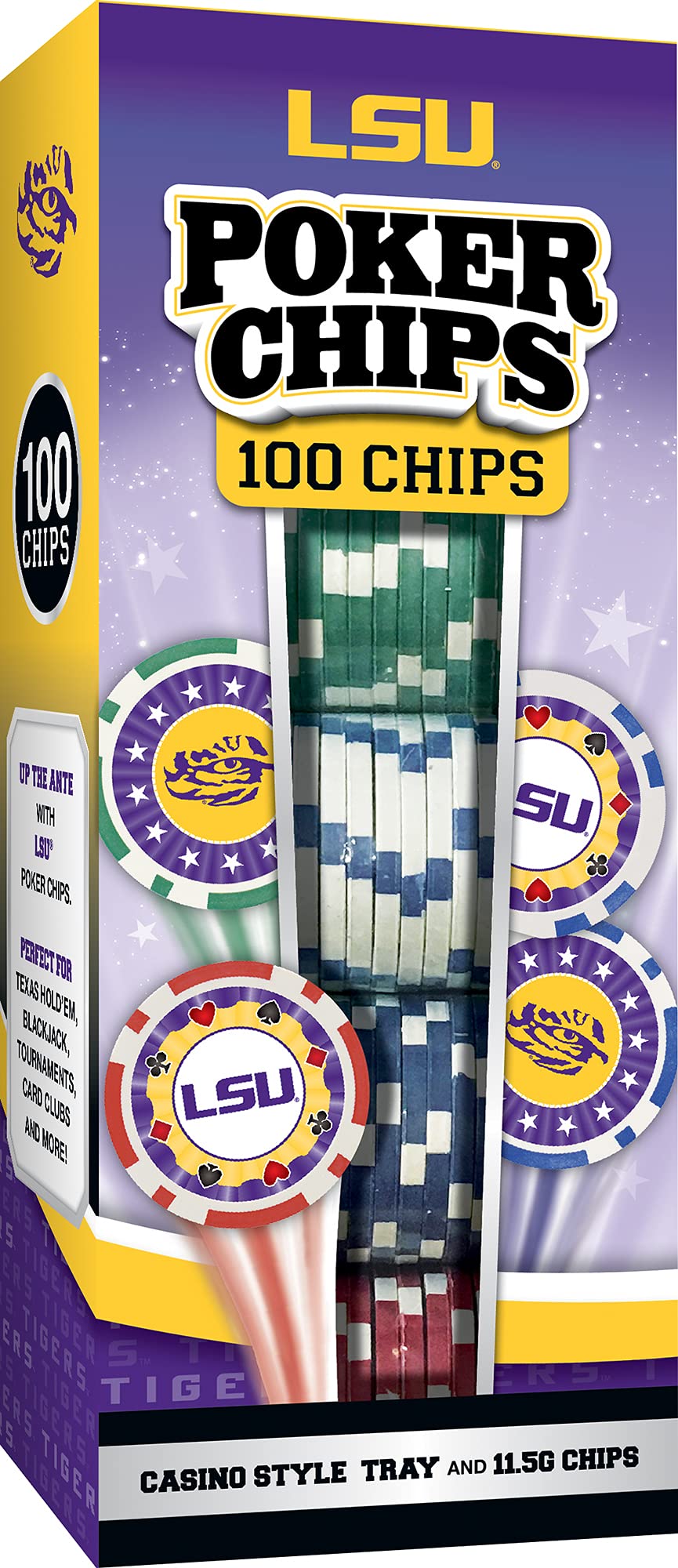 MasterPieces Casino - NCAA LSU Tigers - 100 Piece Poker Chip Set with Tray