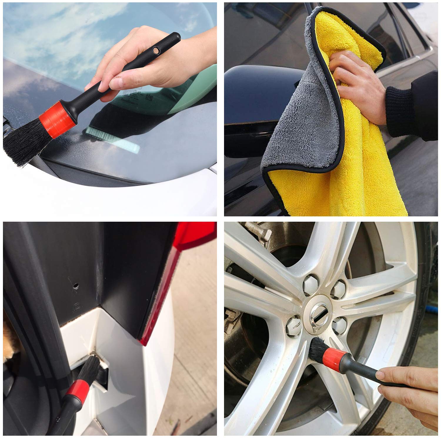 Kit De Brosses De Nettoyage Auto Intérieur - Poils Doux Pour Tableau De Bord, Aérations, Cuir - Pour Voiture, SUV, Camion - Nettoyage En Profondeur