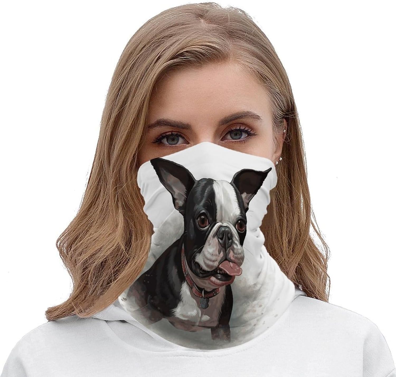 Sun Protection Neck Gaiter Boston Terrier Balaclava Fishing Mask Hiking Cycling Sports Scarf