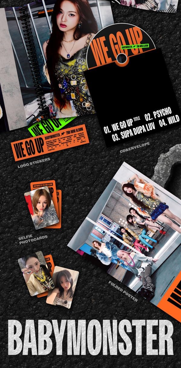 BABYMONSTER WE GO UP 2nd Mini Album [GO Ver.] CD + Photobook + 6 Photocard + Bookmark + Poster