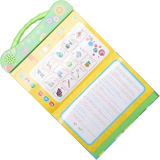 SALUTUYA Kids Learning Sound Books, Arabic Learning Toys Cartoon Pictures Puzzle Intelligence Development Early Educational for Home(Green)