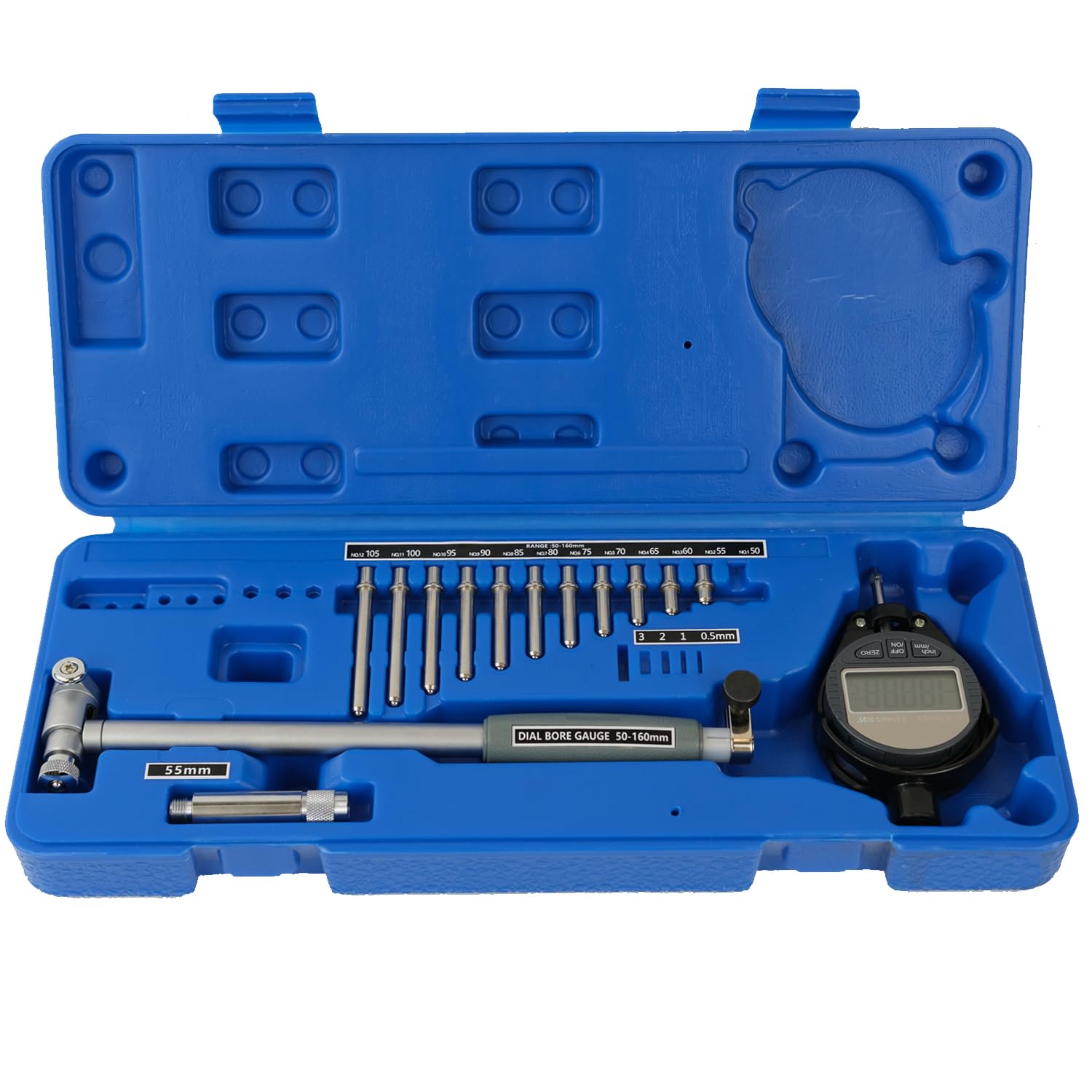 HDLNKAK Digital Bore Gauges Set, Cylinder Bore Gauge with LCD Digital Dial Indicator, 2"-6"/0.0005", Wide Selection of Anvils, Applications in Engines Cylinder Precision Measurement
