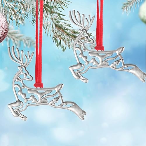 Miniatura 10 de 6 adornos de Navidad de metal con copos de nieve para árbol de Navidad, decoraciones colgantes de Navidad para invierno, decoración de árbol de