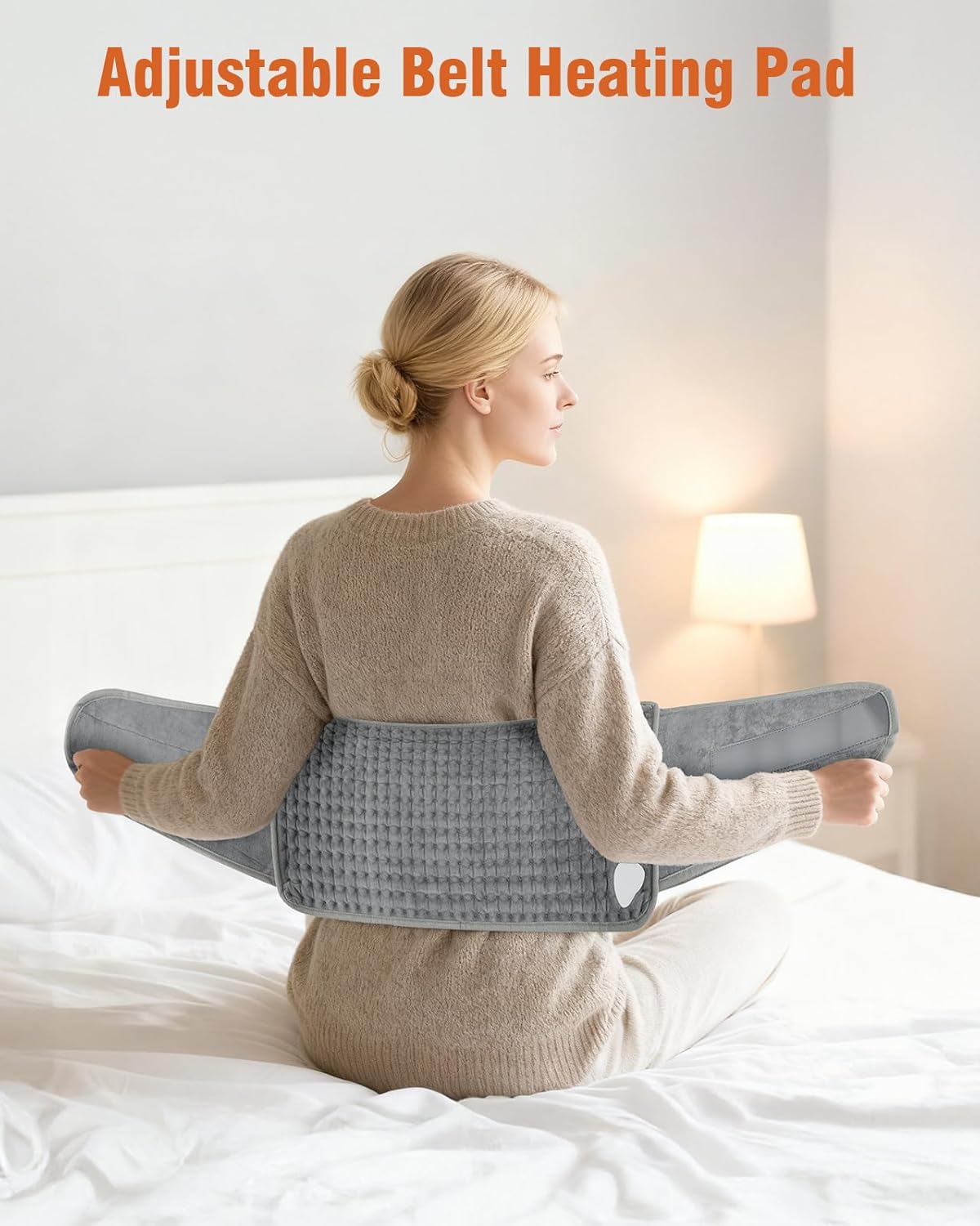 Heating Pad for Back Pain Relief,12"x24" Large Electric Heating Pad, 9 Heat Levels 4 Timers & Auto Shut Off, Gift for Women Men Mom Dad(Gray)