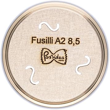Pastidea - Trafila in Bronzo Fusilli A2 8,5mm compatibile con Kenwood. Utilizzando ladattatore, compatibile con Philips Pasta Maker Avance, Viva, Serie 7000, e altri.