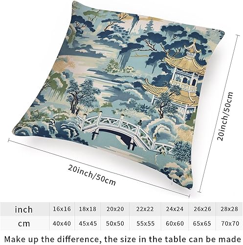 Miniatura 9 de ArogGeld Funda de cojín para sofá, jarrón chinoiserie Ming, color naranja, diseño de flores de jardín oriental, tarro de jengibre, almohadas