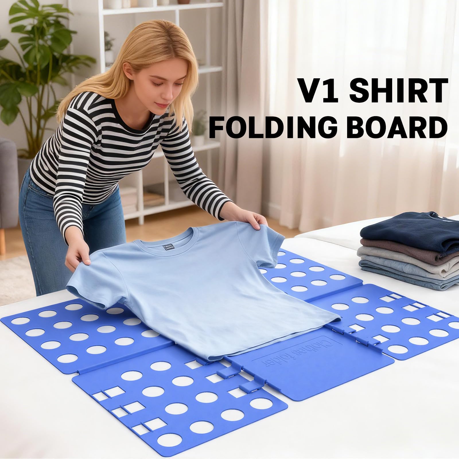 Geniusidea V1 Hemdfaltbrett T Shirts Kleiderordner Haltbarer Kunststoff Wäscheordner Faltbretter Klappbretter