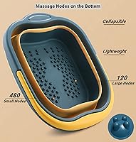 Vista 5 de Cubo Plegable para Baño de Pies con Mango, Cubo de Masaje de Hidromasaje Plegable de Plástico con Masajeador de Punto de Acupuntura para Lavado