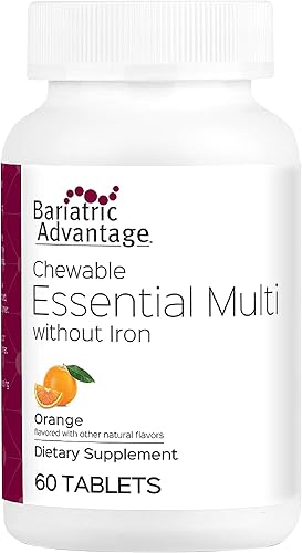 Bariatric Advantage Essential Multi sin hierro, multivitamínico masticable para pacientes de cirugía bariátrica, incluye vitamina B12, C, D y