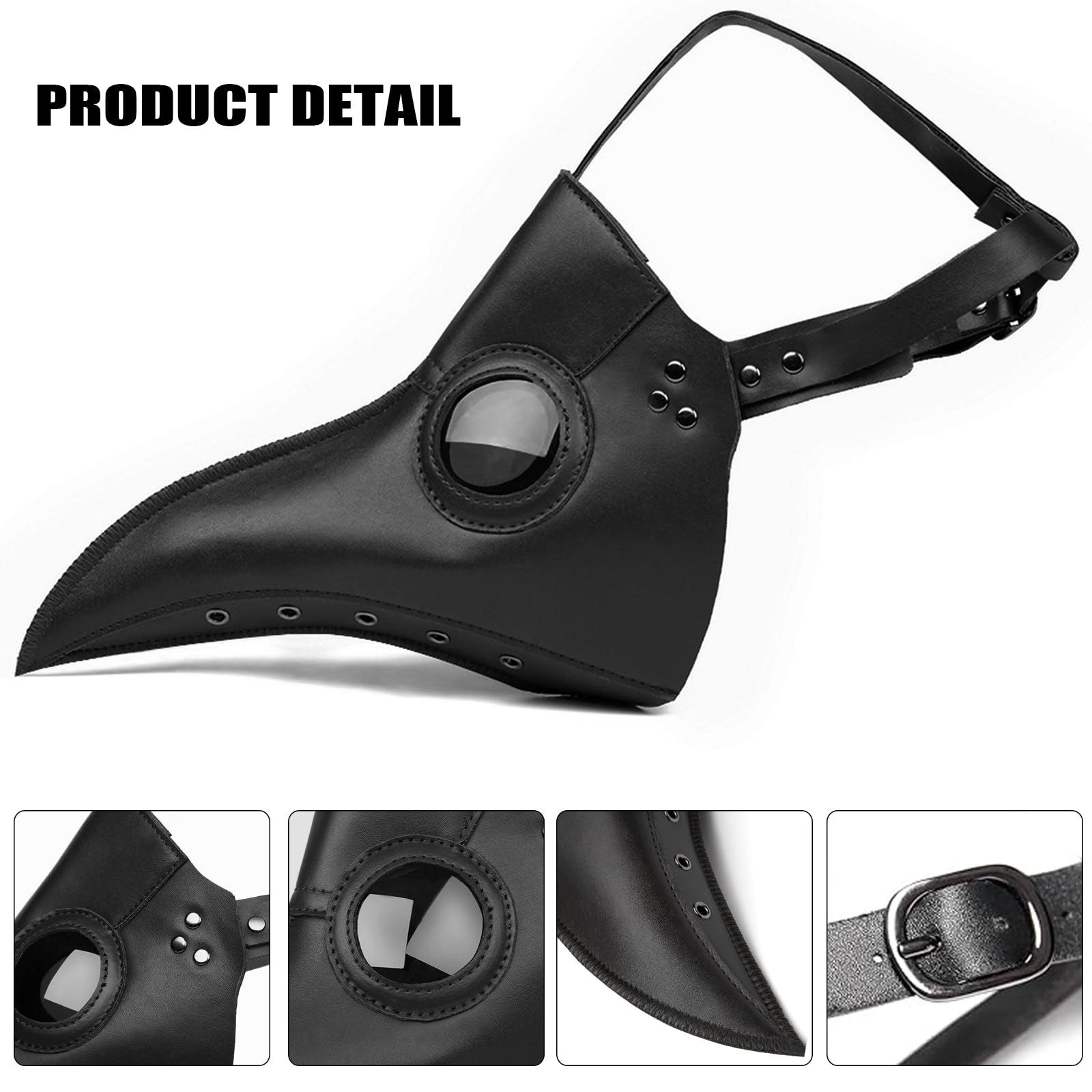 shengo 5PCS Plague Doctor Bird Mask, Halloween Beak Mask - Image 4