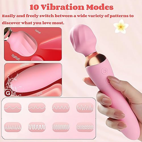 Miniatura 2 de Juguete para adultos para mujeres, seguro para el cuerpo e impermeable, recargable de 10 velocidades, vibración silenciosa para relajación de cuerpo