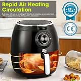 Air Fryer 5.8QT/5.5L, Uten 1700W AirFryer High-Power Electric Hot Temperature Control & Timer Knob, Non Stick Fry Basket, Dishwasher Safe, Apply to Party, Afternoon Tea, Black — image 3