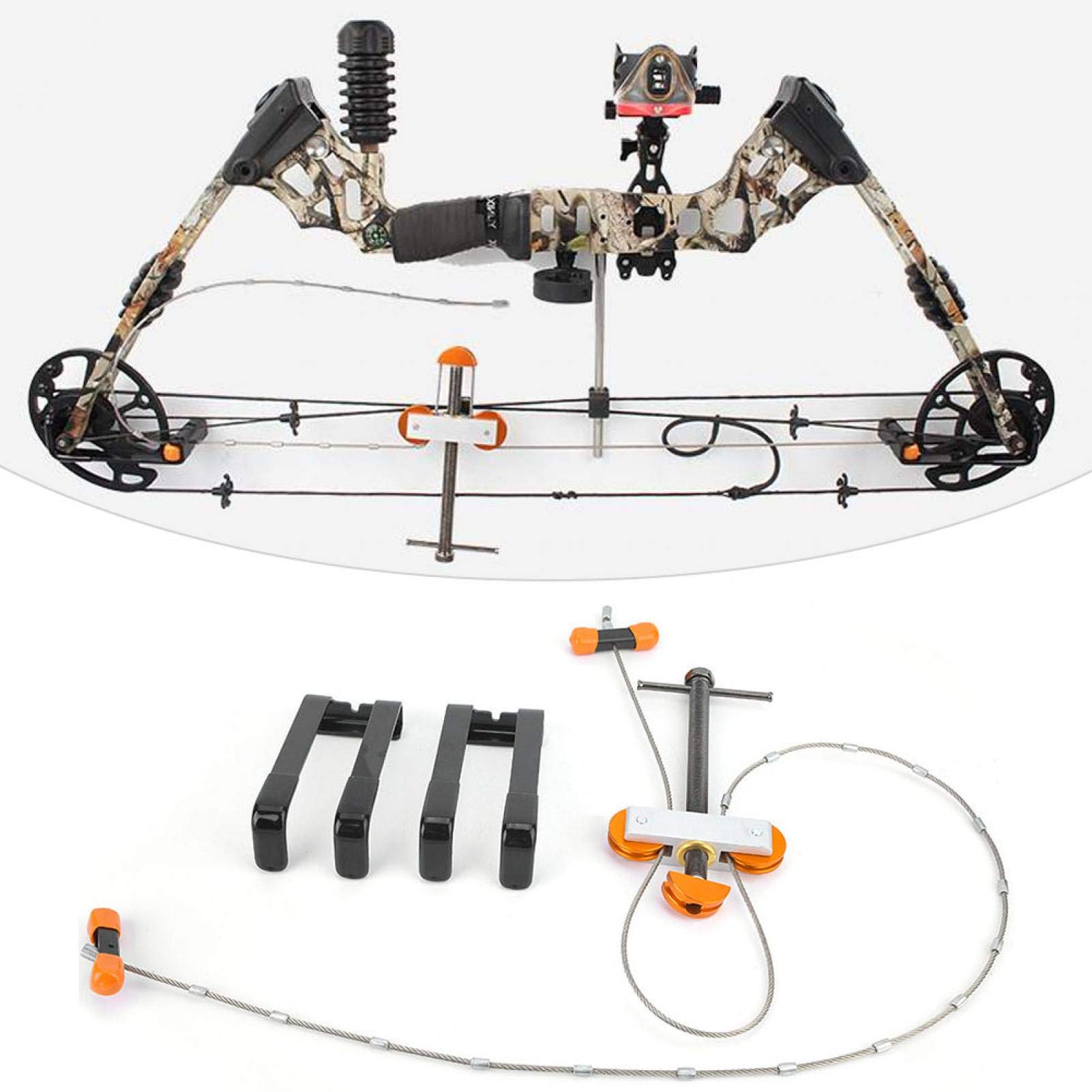 Telituny Bow Press Arrow Bow-Metal Portable Outdoor Compound Bow Press Quad Bracket Set Hunting Archery Arrow Shooting Tool