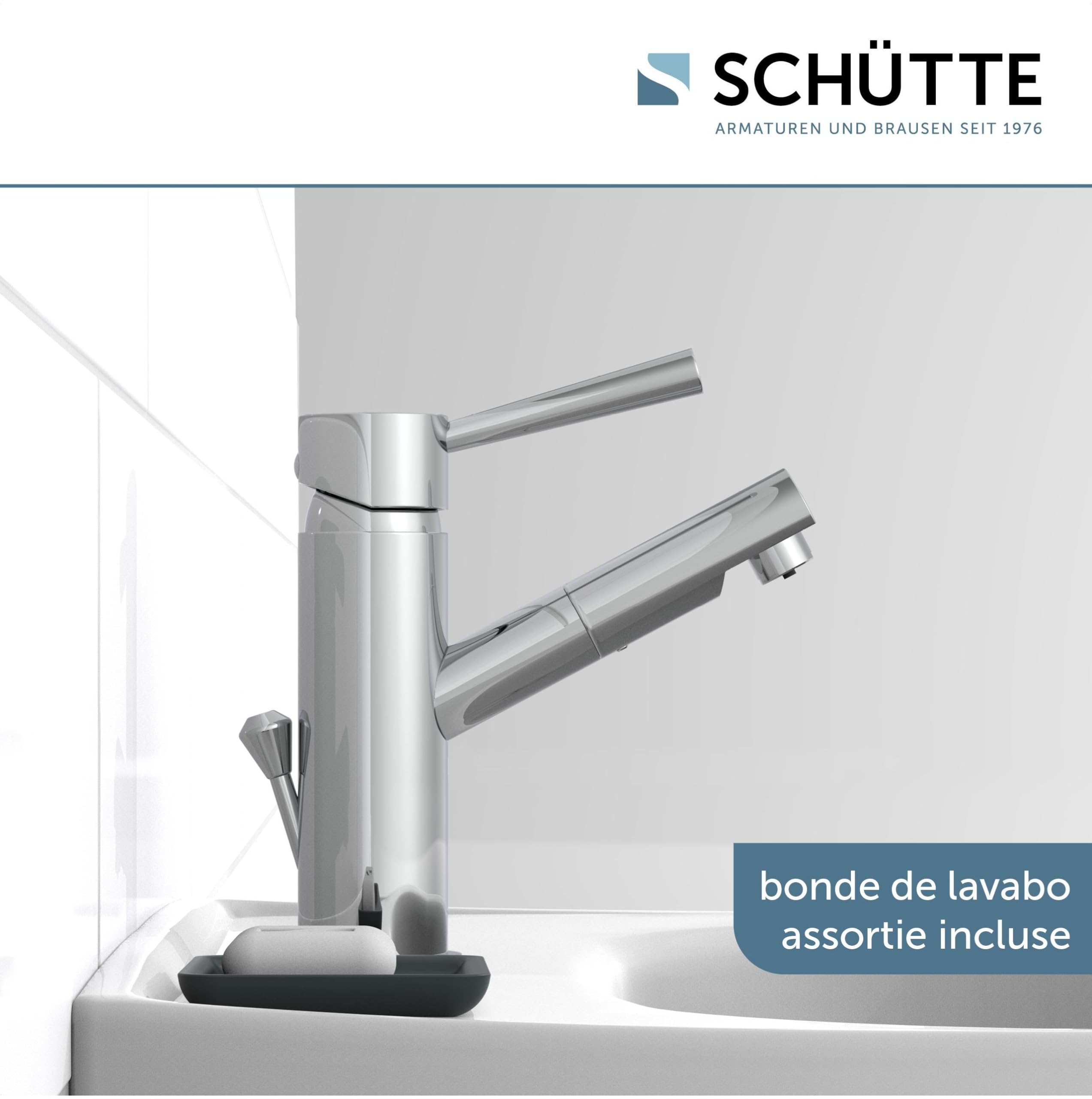 SCHÜTTE Cornwall Mitigeur de lavabo basse pression avec vidage Chromé