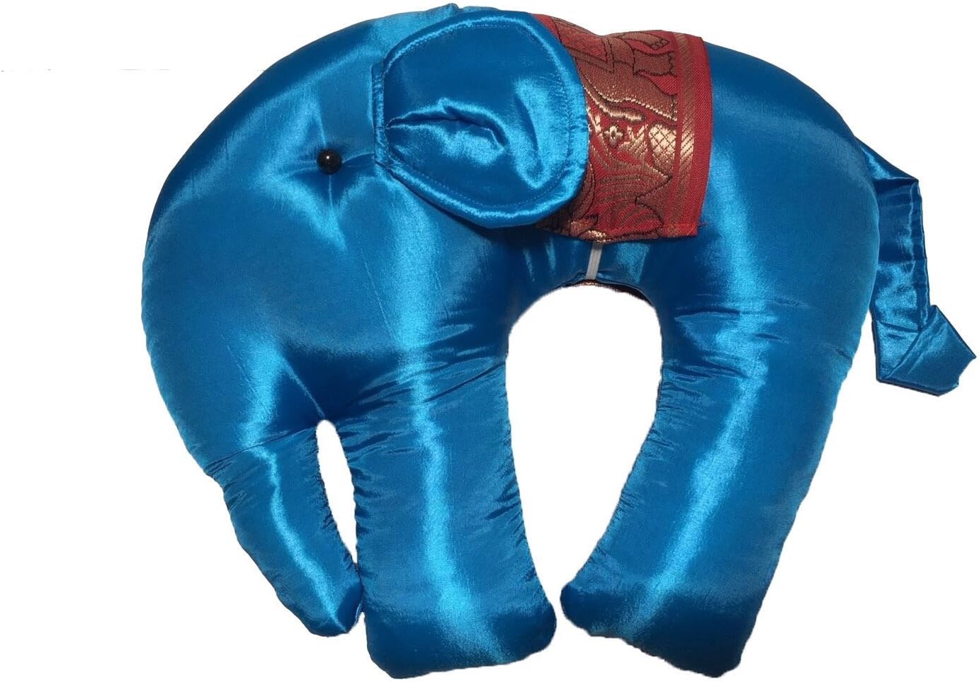 Herbal (Green Tea) Odor Neck Pillow Elephant Silk, Blue