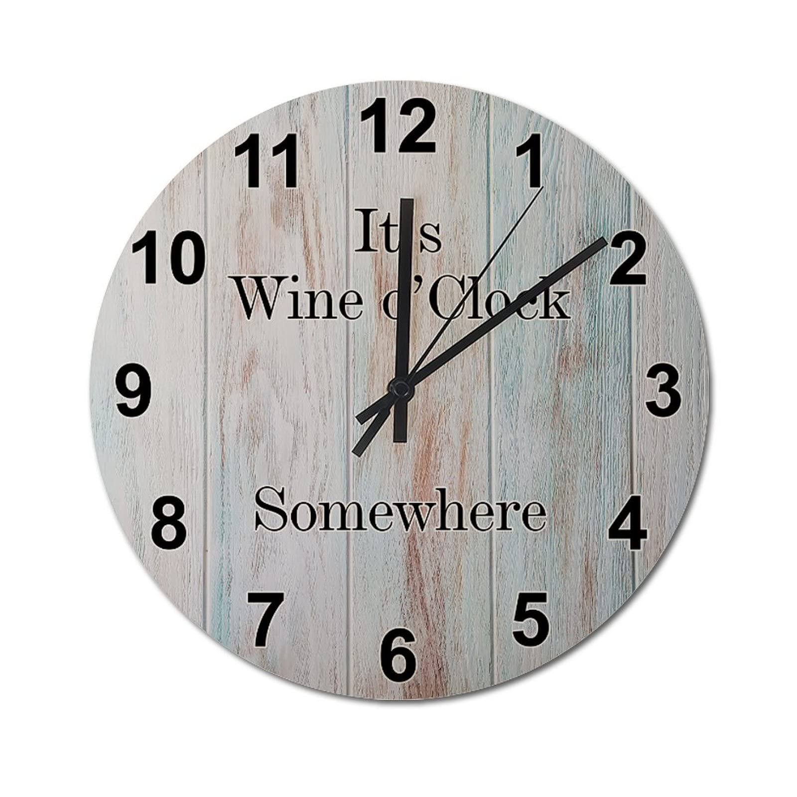Horloge ronde rustique de cuisine 38cm suspendre decoration interieure silencieuse