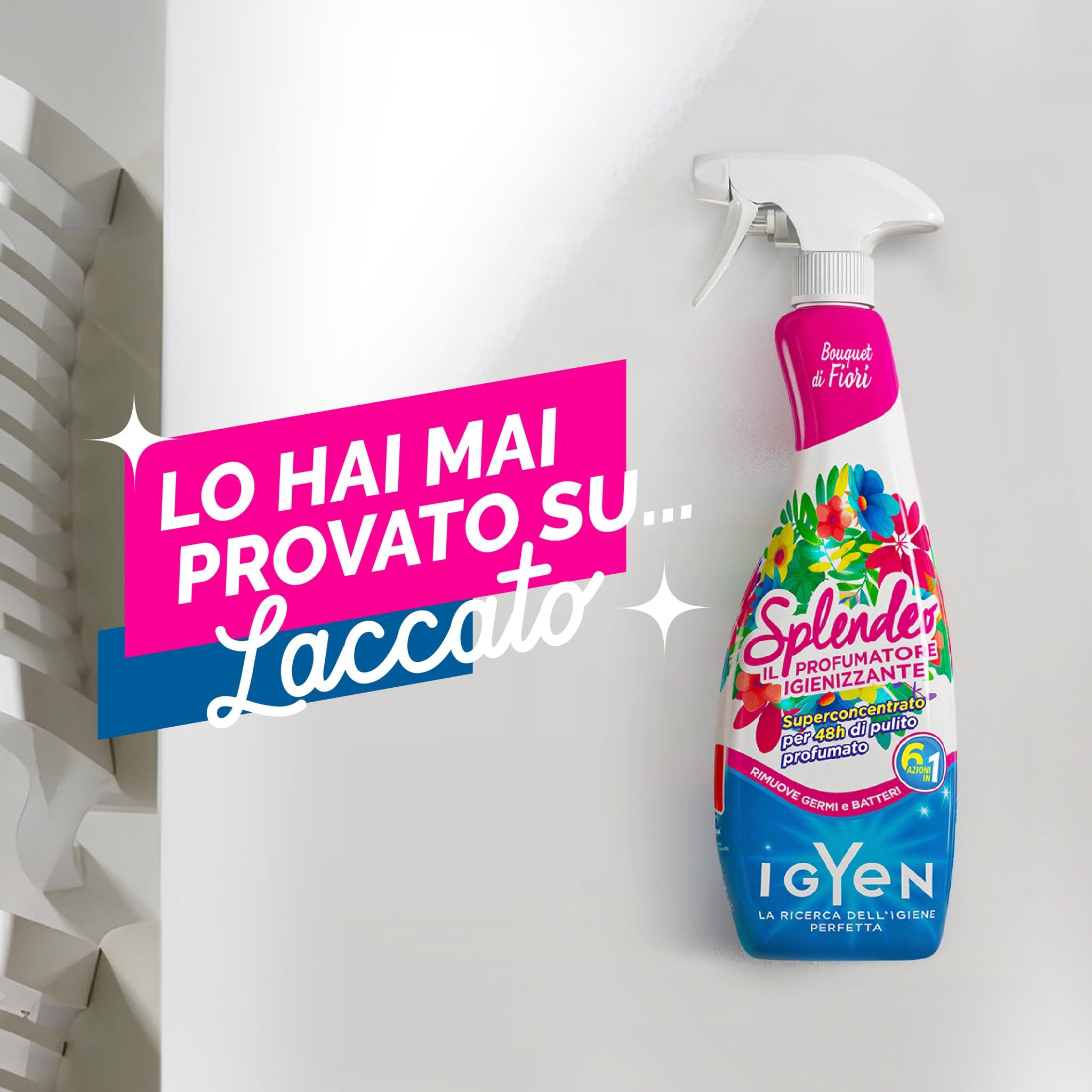 Deodorante Ambiente Profumatore Igienizzante Spray, 750ml, Set da 6 Pezzi BOUQUET DI FIORI
