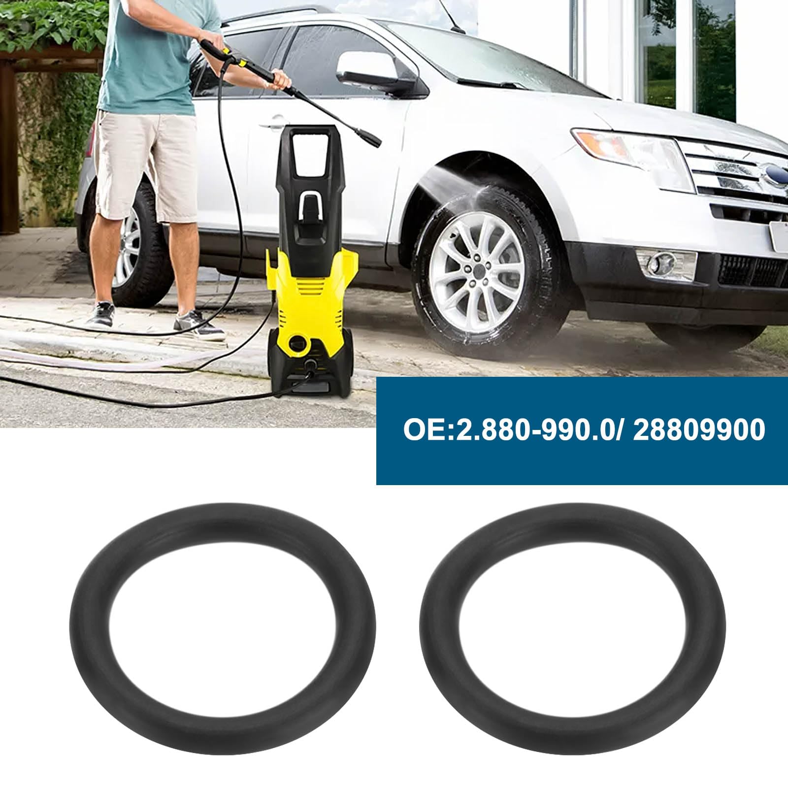 LT Easiyl 10PCS Lance Hose Nozzle O-Ring Seal Outer Diameter 14mm Wire Diameter 2mm Compatible with Karcher Pressure Washer Hose Lance Gun Rubber Seal 2.880-990.0 - Image 2