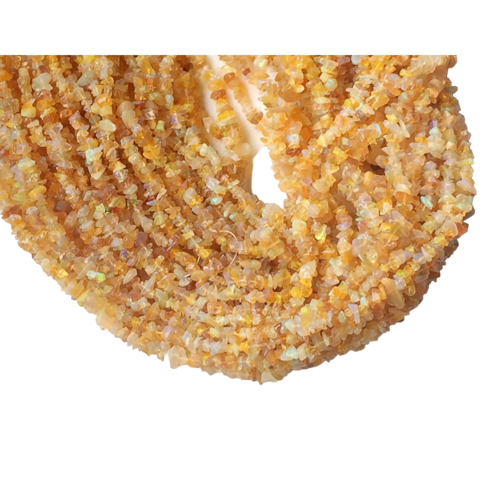 Opale de feu naturelle : perles de 3-4 mm haut de gamme pour création de bijoux