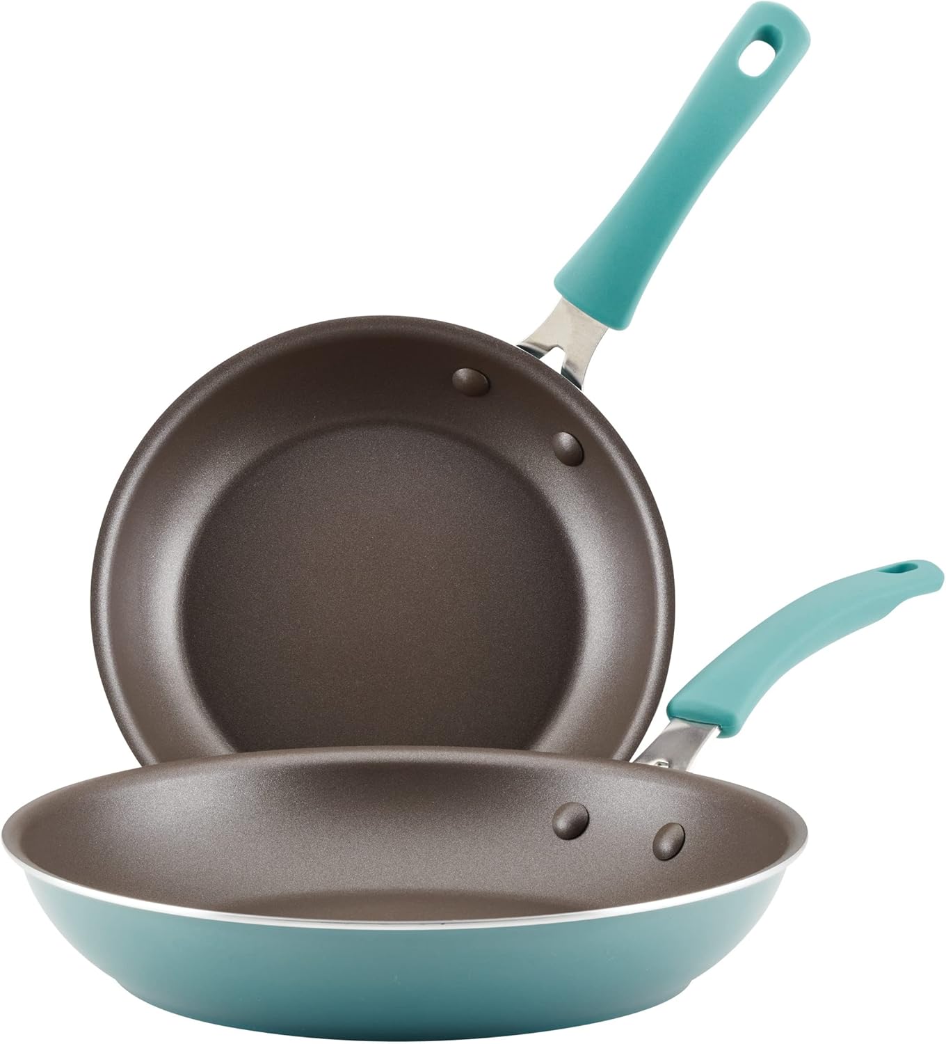 Rachael Ray Cook + Create Nonstick Frying Pans/Skillet Set, 9.5 Inch and 11.75 Inch, Agave Blue