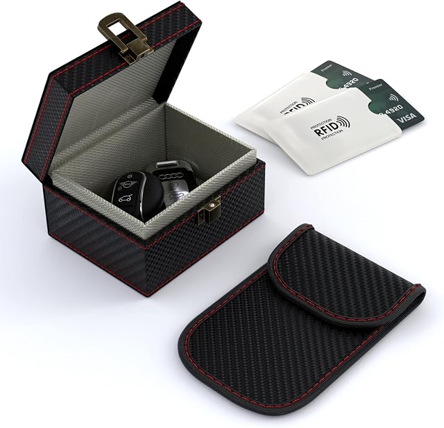 TOMKAT - Car Key Signal Blocker Small Faraday Box for Car Keys, Faraday Pouch Key Safe Included