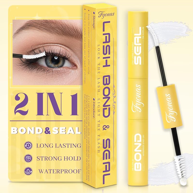 Fyonas Cola para Cílios Postiços 2 em 1 Bond e Seal Branca, 10 mL