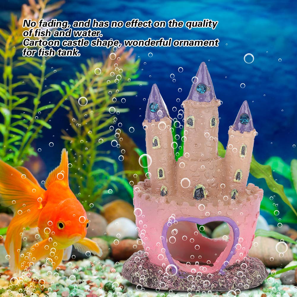 Pssopp Fantasy Castle Aquarium Ornament, Resin Fish Tank Decoration, Shelter Recreation Piece for Fish Bowls - Image 4