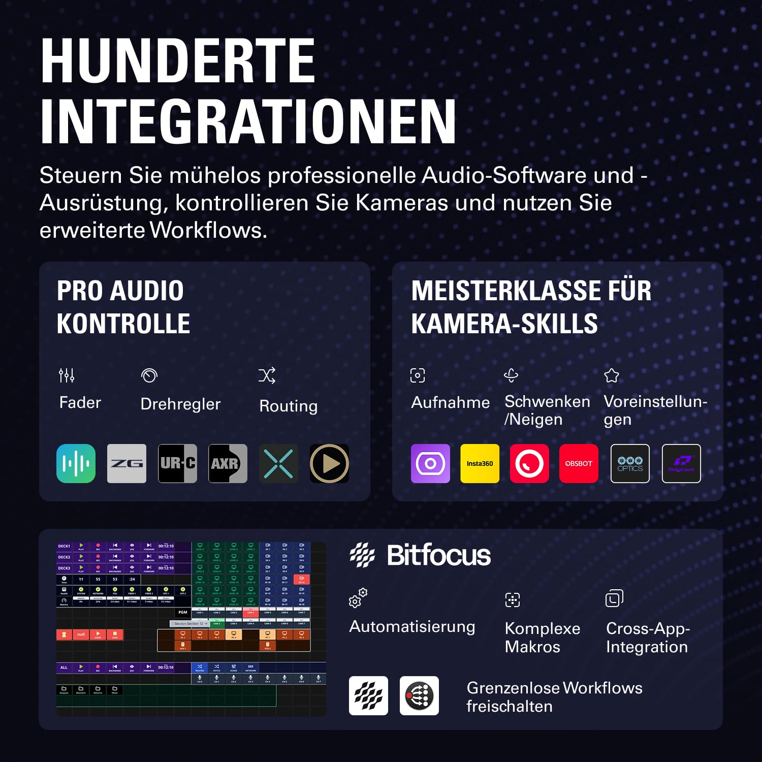 Elgato Stream Deck + XL – Anpassbarer Controller mit Makrotasten, Drehreglern und Touchstrip für professionelle Systeme und Produktionen – USB-C für PC und Mac