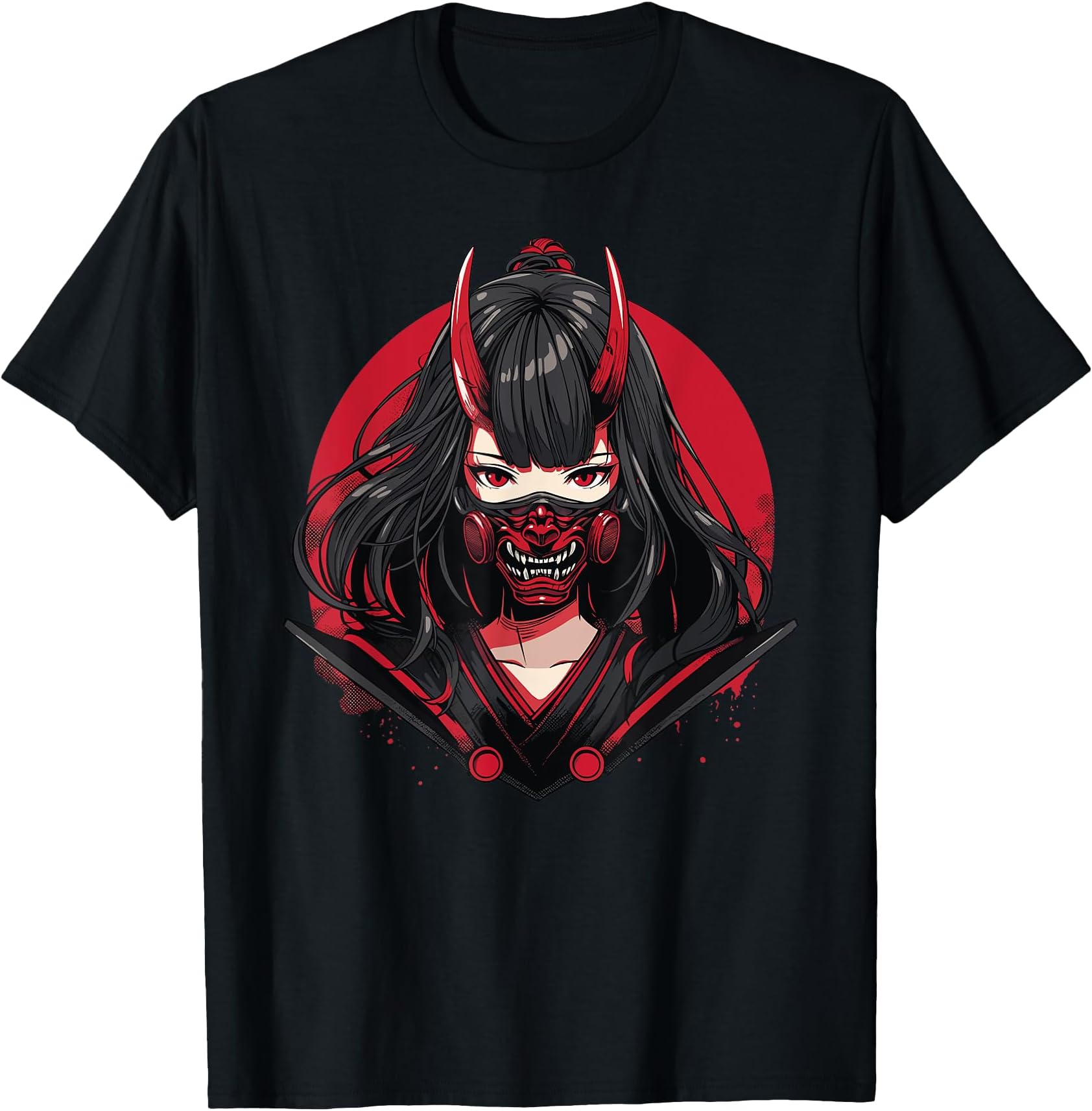 Anime Girl Gothic Waifu Japanese Kawaii Otaku Oni Mask T-Shirt