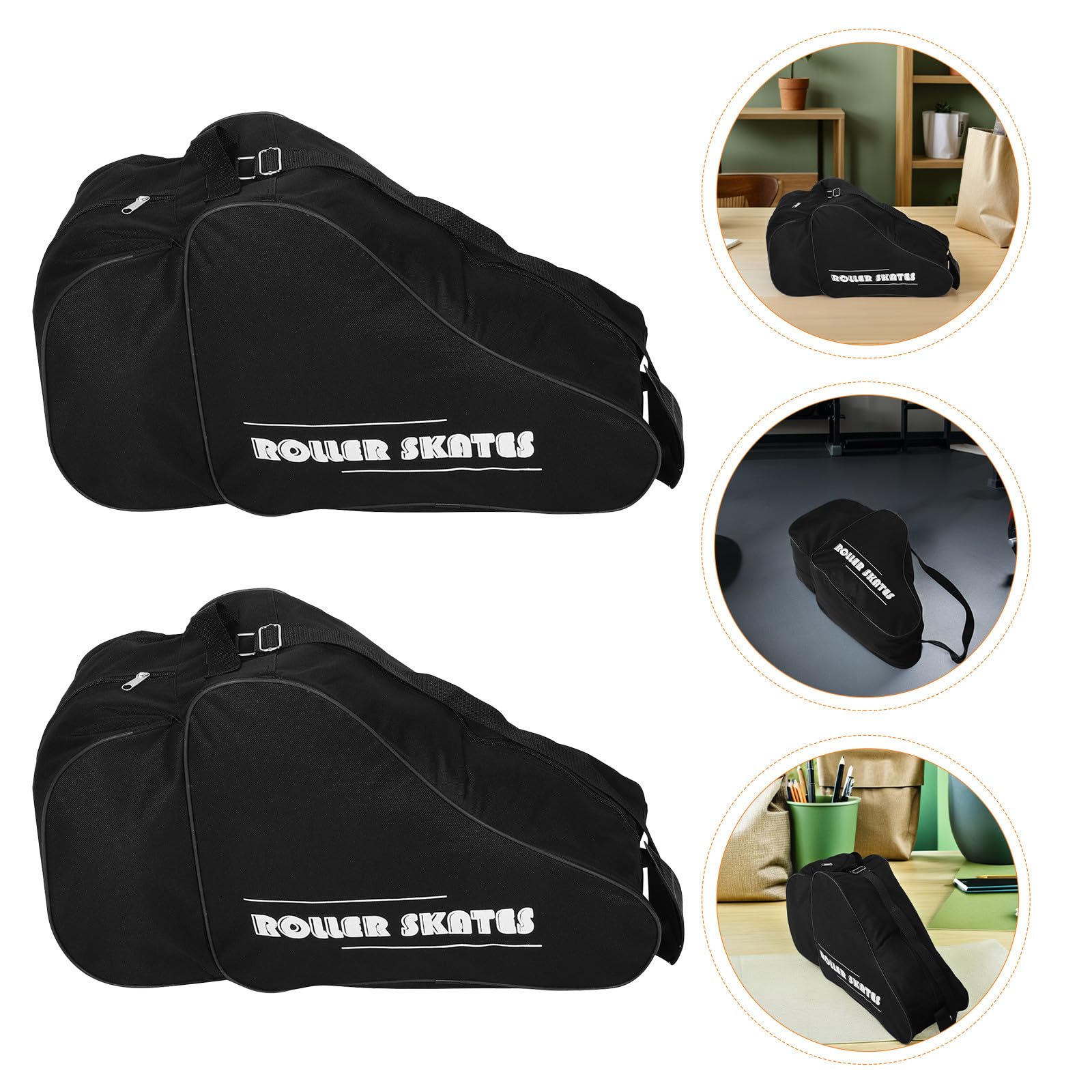 SOIMISS Borsa per Pattini a Rotelle e Ghiaccio 2 Pezzi Imbottitura Spessa Zaino Traspirante Scomparti Multipli Tracolla Ergonomica per Trasporto Comodo per Pattinaggio Indoor e Outdoor