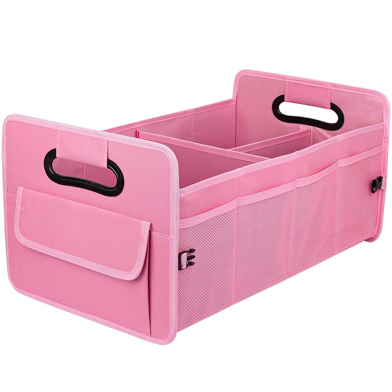 JiatuA Organizador Dobrável para Porta-Malas em Tecido Oxford 600D Rosa