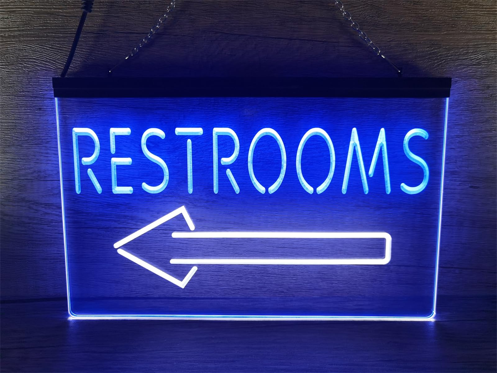 REWIS Restroom Arrow Point to Left LED Neon Signs