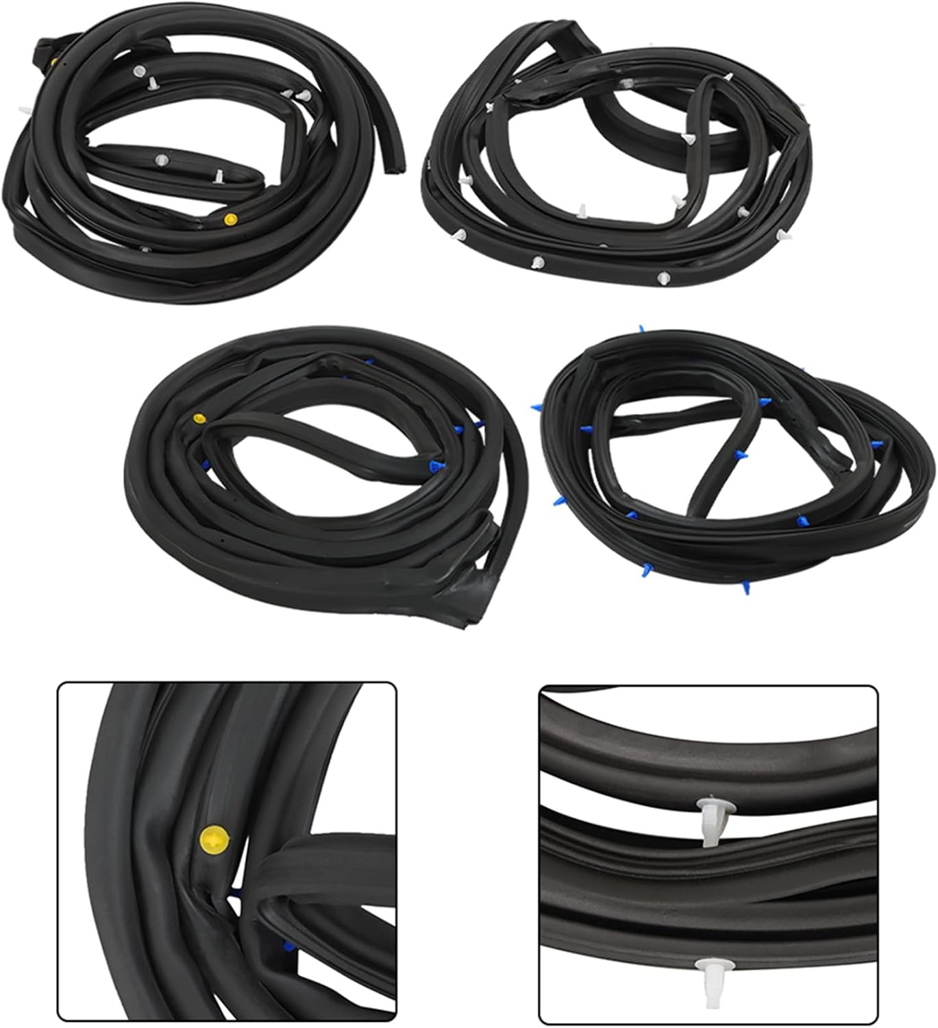 GXYWADY 4PCS Door Seal Kit Strip Rubber Stripping Replacement for CR-V CRV 2002 2003 2004 2005 2006 Replacement for 72310-S9A-003 72350-S9A-003 72810-S9A-003 72850-S9A-003