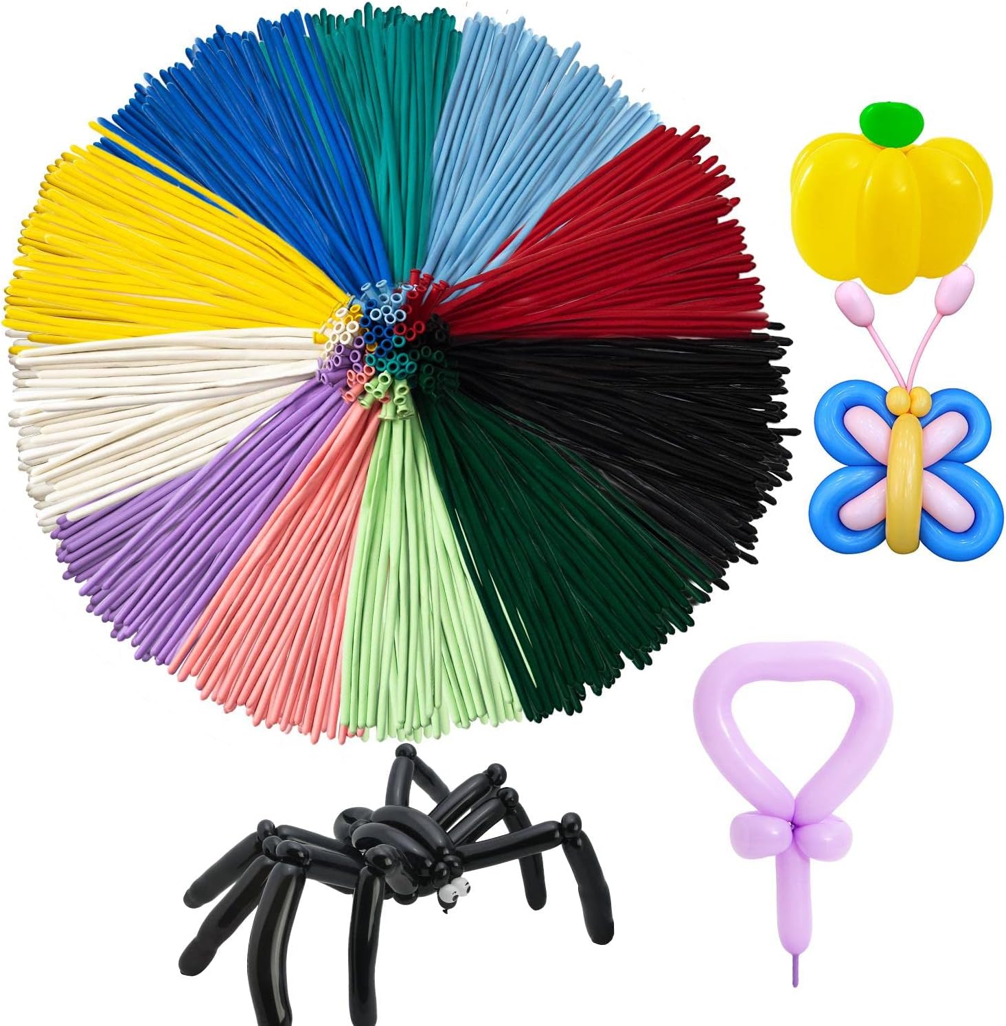 Maylai 100 Pack of Balloon Animal Kit Twisting Balloons 260 Balloons Latex Long Balloons for Party Decoration