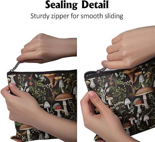 Miniatura 6 de Cafl Bolsa de maquillaje Bolsa de cosméticos Bolsa de maquillaje de viaje con cremallera, Setas de otoño13