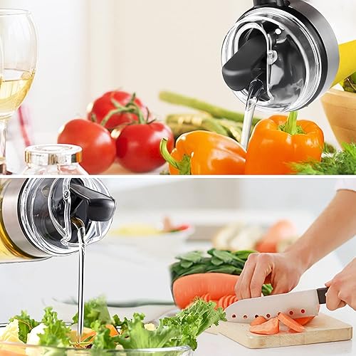 Miniatura 6 de Huohua Botella dispensadora de aceite de oliva con interruptor automático apertura amplia para facilitar el recarga y la limpieza botella de aceite