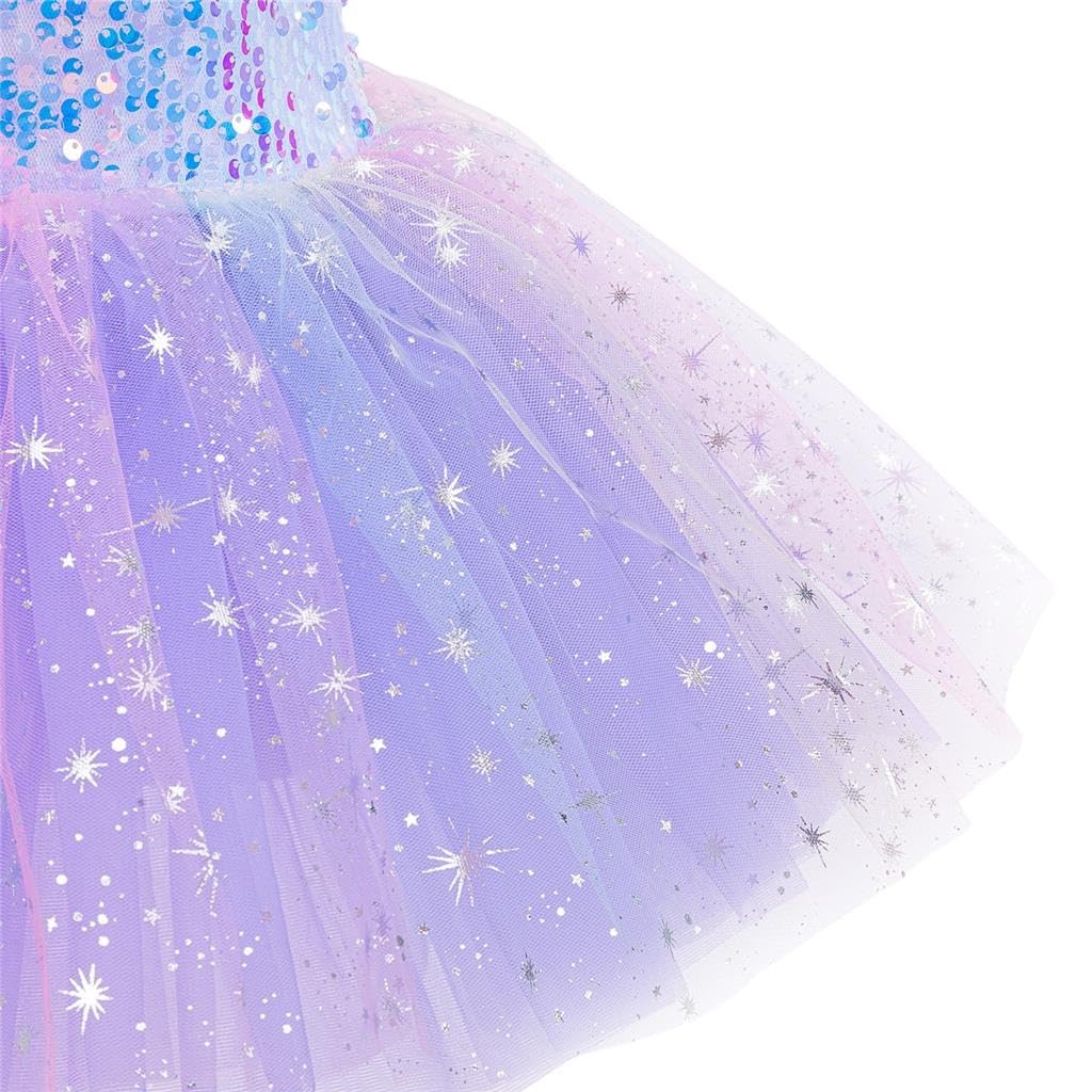 Lito Angels - Vestito da Balletto con tutù Scintillante per Bambine, Costume da Ballerina Principessa con Paillettes, Vestito per Festa di Compleanno e Pasqua, Rosa/Viola, dai 3 ai 12 Anni