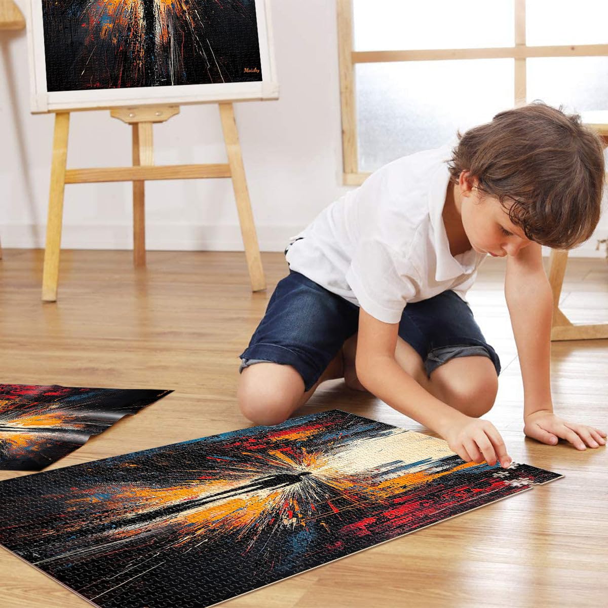 Puzzle 2000 pezzi per adolescenti Viaggio solitario - Visione urbana astratta espressionista Giochi educativi fai da te decorazione murale 70x100cm