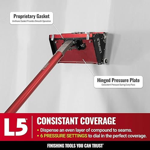 Miniatura 3 de LEVEL5 - Caja de acabado plano de 12 pulgadas + mango extensible, grado profesional, placa de yeso Gyprock para paneles de yeso, 4-574