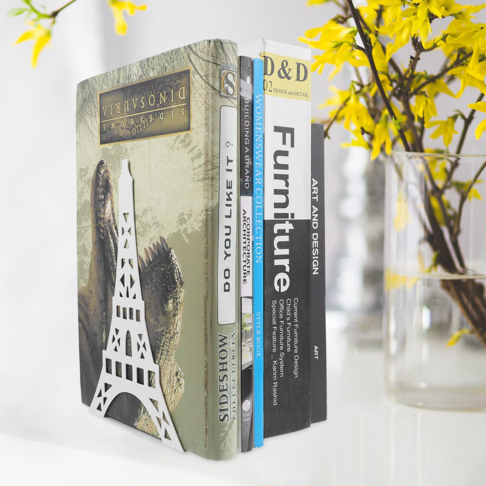 Fermalibri A Torre Eiffel - Coppia In Metallo Nero, Per Scaffali E Scrivania - Foto 7