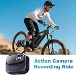 Mini Action Camera, 1080P Tiny Portable Vlogging Thumb Cam | 360° Rotatable Clip, Hands-Free POV Camera with 150 Min Battery Life,Motorcycle Cam Black
