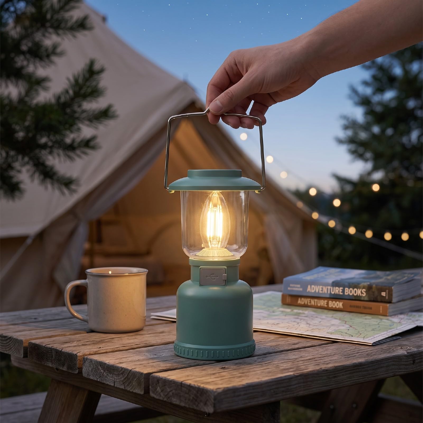 FTVOGUE Lanterna da Campeggio per Interruzioni di Corrente Modalità | Luce di emergenza IP68 resistente all'acqua da 400 lm con batteria da 1800 mAh