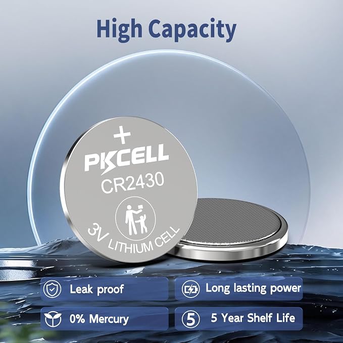 Batería PKCELL CR2430 Paquete de 10 Piezas 3V miniatura 3