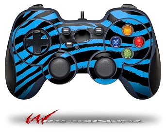 Zebra Blue - Decal Style Skin fits Logitech F310 Gamepad Controller CONTROLLER SOLD SEPARATELY
