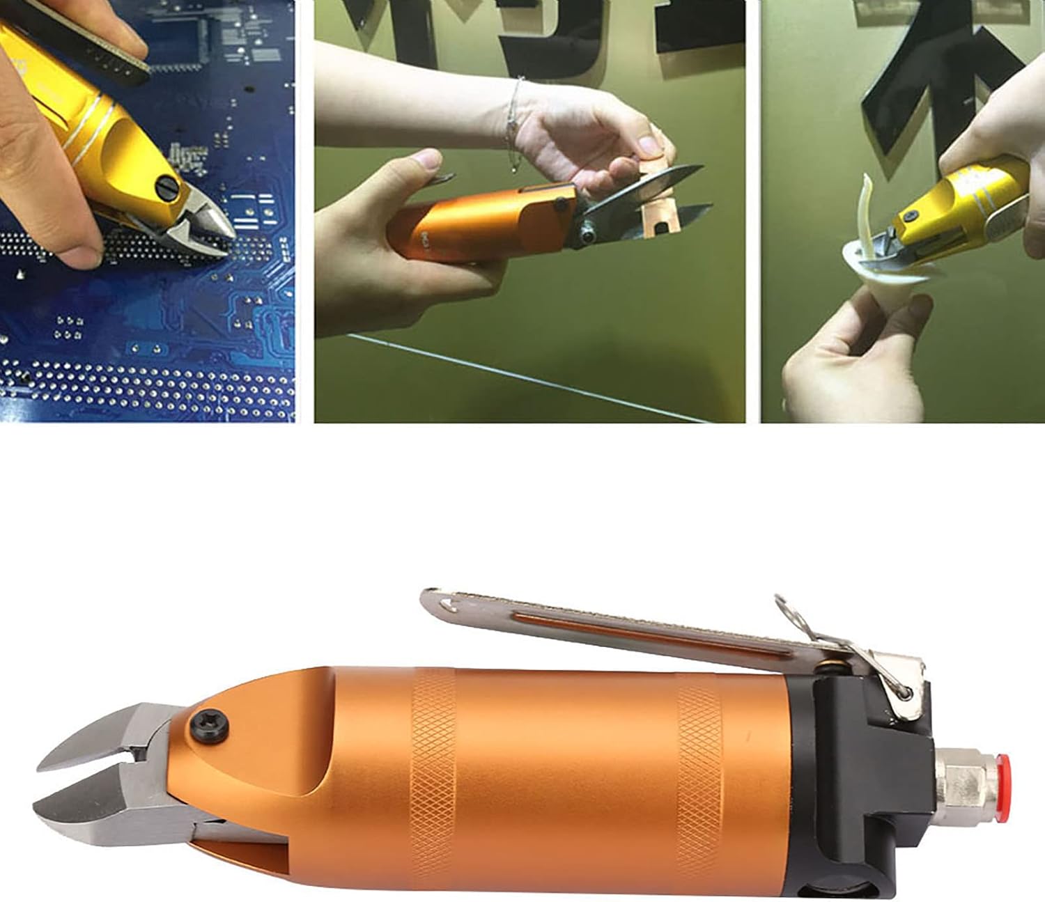 Yunseity Air Nipper, Air Pneumatic Nipper, Pneumatic Scissors Pneumatic Cutting Pliers Suitable Air Tube 8 * 5mm for Iron Stainless Steel Brass Wire Cutting The Plastic (HS20-S5)
