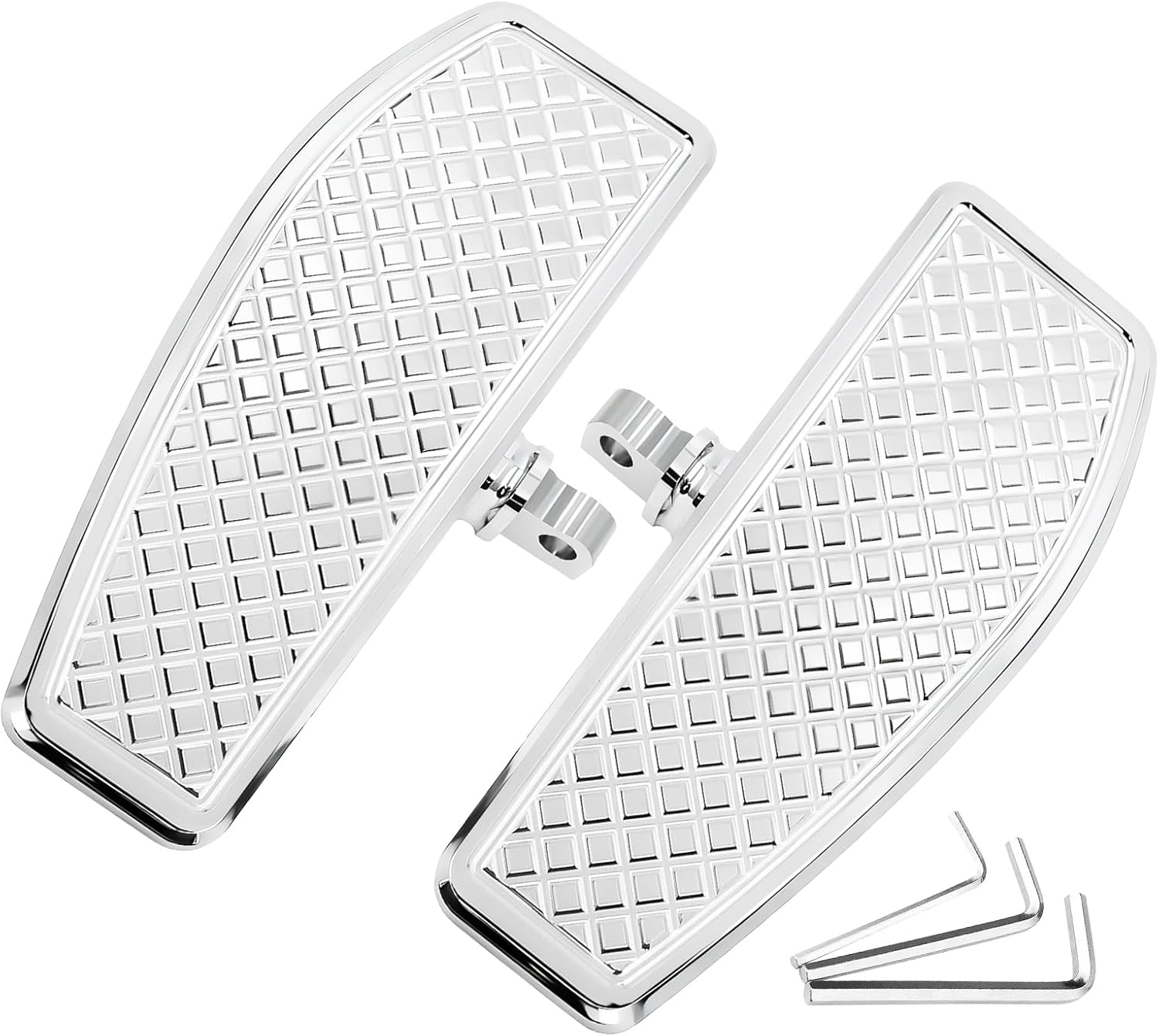 Motorcycle Rear Passenger Diamond Floorboards Foot Pegs for Harley Touring/Road King/Road Glide/Street Glide/Electra Glide/Dyna/Heritage/Softail Fat Boy/Street Bob/Low Riderst Models