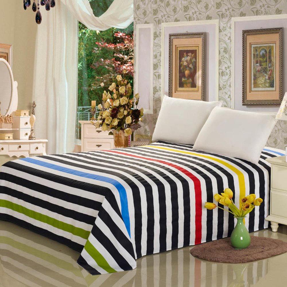 Grand drap en coton Rainbow Twill 230x250cm contre la chaleur la nuit