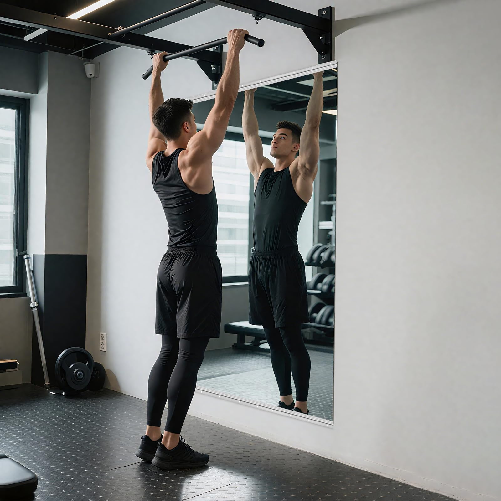 2 Stück,122x61cm Spiegel für Zuhause,Fitnessstudio,groß | gehärtetes Glas,Wandmontage,Ganzkörperspiegel für Garage,Tanzstudio,Dekoration,Yoga,Schlafzimmer,Badezimmer